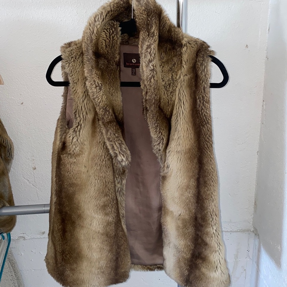 Brown fur vest